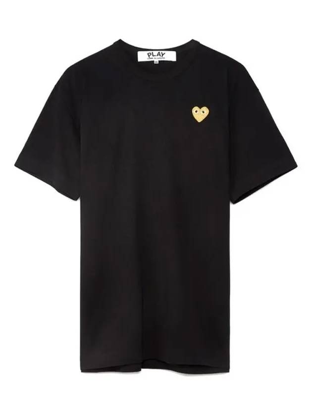 Gold Heart Waffen Patch T Shirt Black AX T216 051 1 - COMME DES GARCONS - BALAAN 2