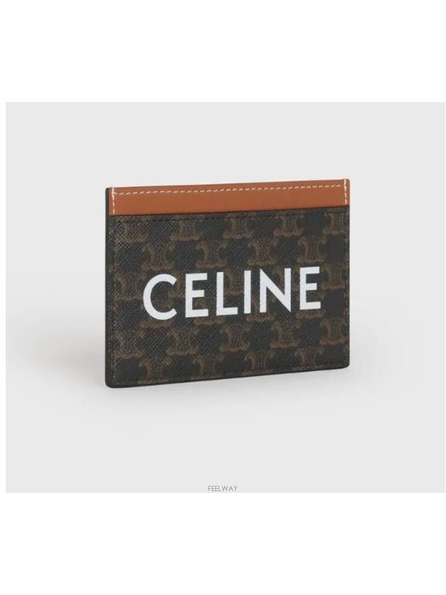 Triomphe Canvas Logo Card Wallet Tan - CELINE - BALAAN 3