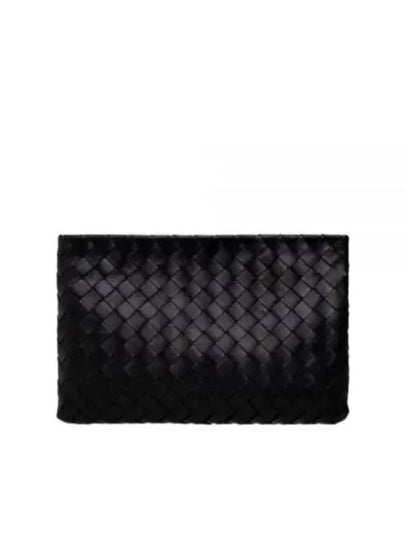 Intrecciato Medium Clutch Bag Black - BOTTEGA VENETA - BALAAN 2