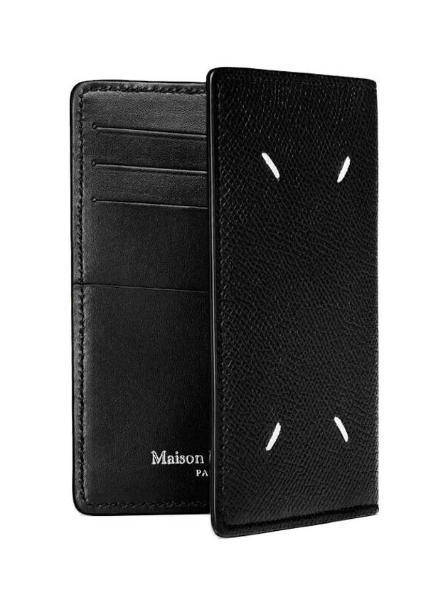 Stitched Bi-Fold Leather Card Wallet Black - MAISON MARGIELA - BALAAN 4