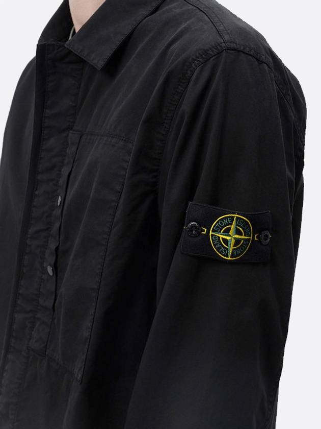 Supima Cotton Twill Over Long Sleeve Shirt Black - STONE ISLAND - BALAAN 5