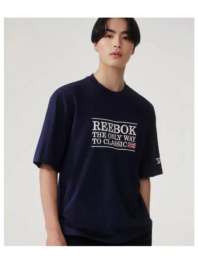 Classic letter t shirt dark navy - REEBOK - BALAAN 1