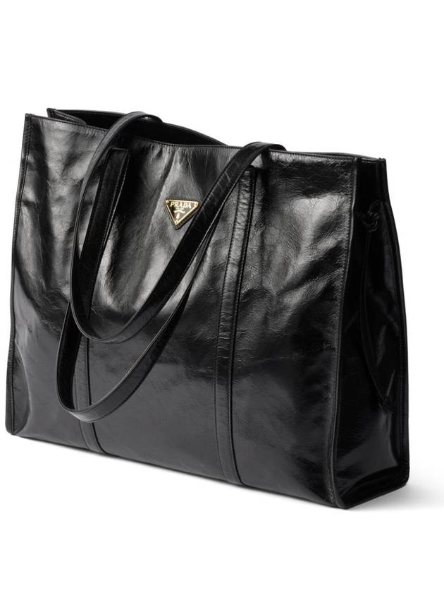 Large Leather Tote Bag Black - PRADA - BALAAN 7