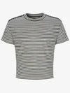 Linen silk striped short sleeve t shirt - RS9SEOUL - BALAAN 1