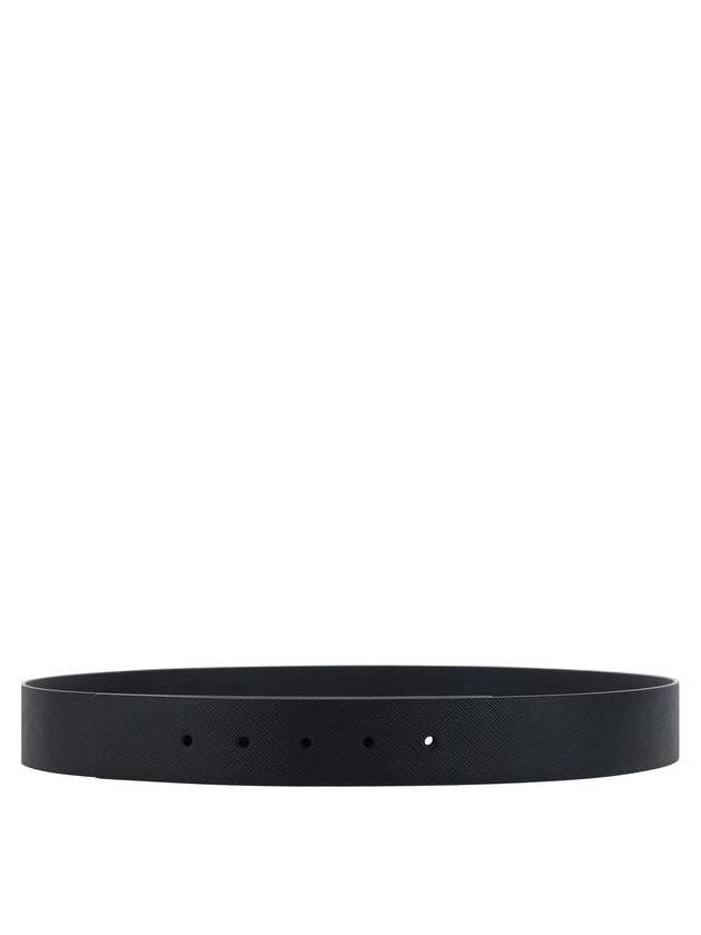 Reversible Saffiano Leather Belt Black - PRADA - BALAAN 2