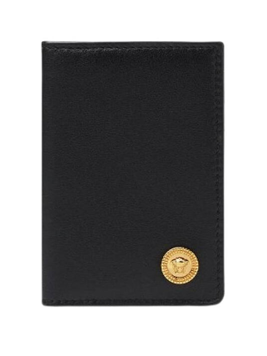 Gold Medusa Bifold Card Wallet Black - VERSACE - BALAAN 1