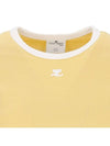 Contrast Trimming Logo Patch Short Sleeve T-shirt Yellow - COURREGES - BALAAN 5