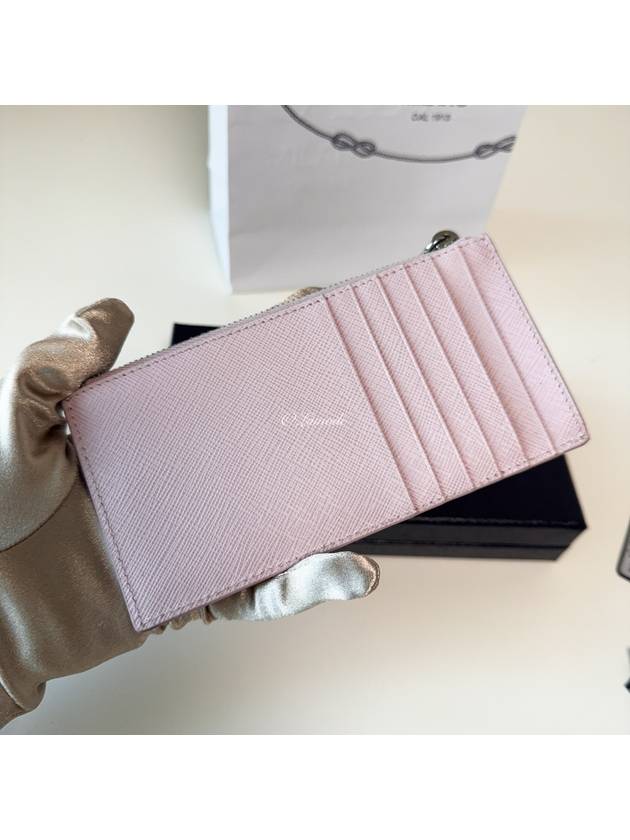 Saffiano Leather Card Wallet Alabaster - PRADA - BALAAN 6