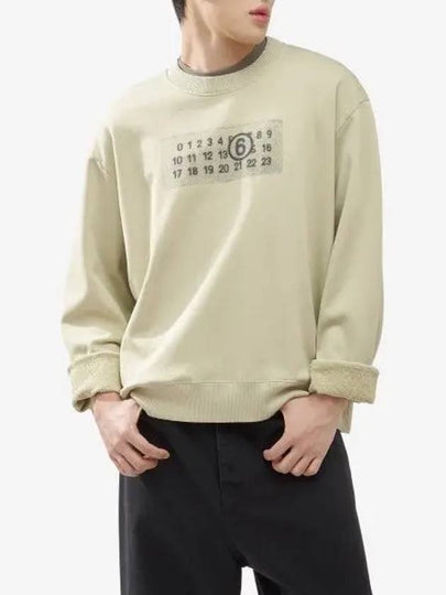 Number Logo Print Cotton Sweatshirt Pale Green - MAISON MARGIELA - BALAAN 2