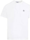 Stone Island 23757 Short Sleeve Organic Cotton T Shirt White 801523757000 A0001 - STONE ISLAND - BALAAN 1