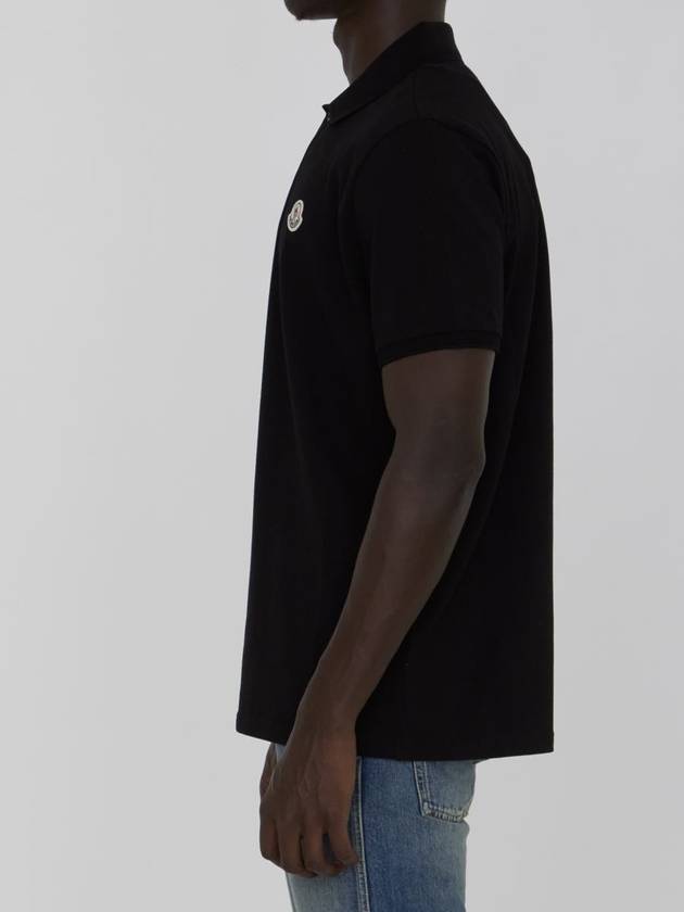 Logo Patch Short Sleeve Polo Shirt Black - MONCLER - BALAAN 4