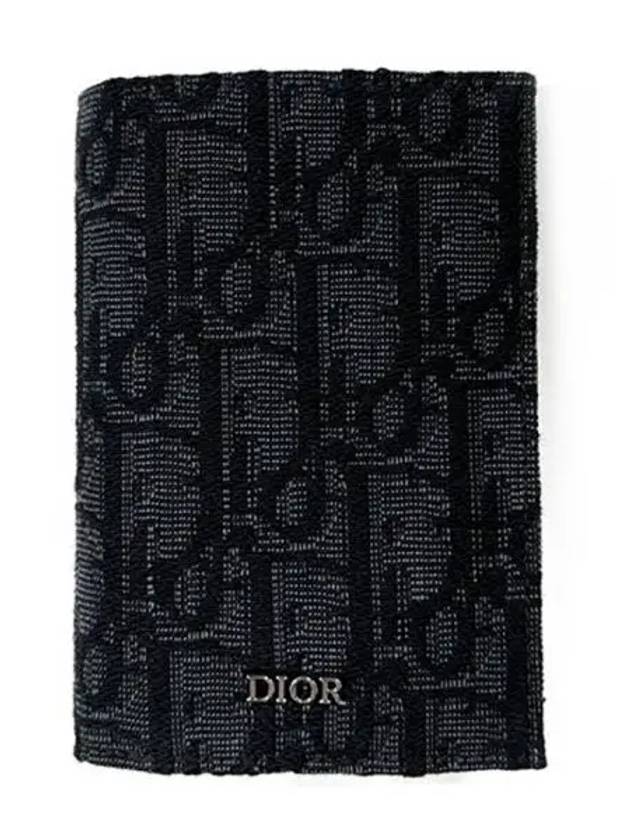 Bi-Fold Card Holder Black  Oblique Jacquard - DIOR - BALAAN 2