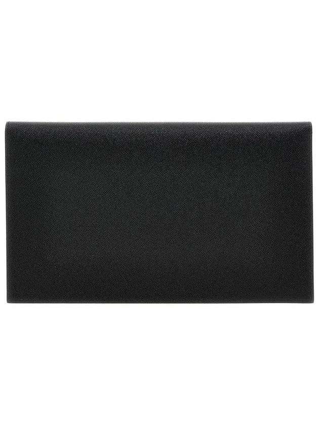 Uptown Grain de Poudre Embossed Leather Clutch Bag Black - SAINT LAURENT - BALAAN 4