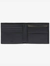 Men's Silver Hardware Logo Saffiano Half Wallet Black - PRADA - BALAAN 3