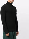 Wappen Patch Full Rib Pure Wool Knit Turtleneck Black - STONE ISLAND - BALAAN 5