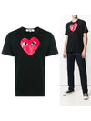 Play Men's Black Eye Red Big Heart Print Short Sleeve T-Shirt P1 T112 1 Black - COMME DES GARCONS - BALAAN 2