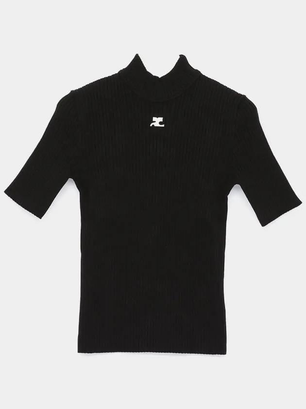 Reedition Knit Short Sleeve Turtle Neck Black - COURREGES - BALAAN 2