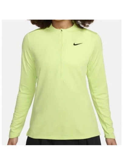 Women's Dri Fit UV Advantage Half Zip Long-Sleeve T-Shirt Green - NIKE - BALAAN 2