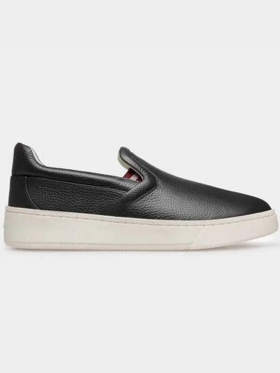 Raise Grained Leather Slip-Ons Black - BALLY - BALAAN 2