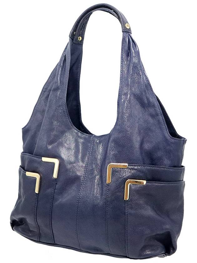 Michael Kors 30H91BRT3L Navy Saffiano Gold Shoulder Bag - MICHAEL KORS - BALAAN 4