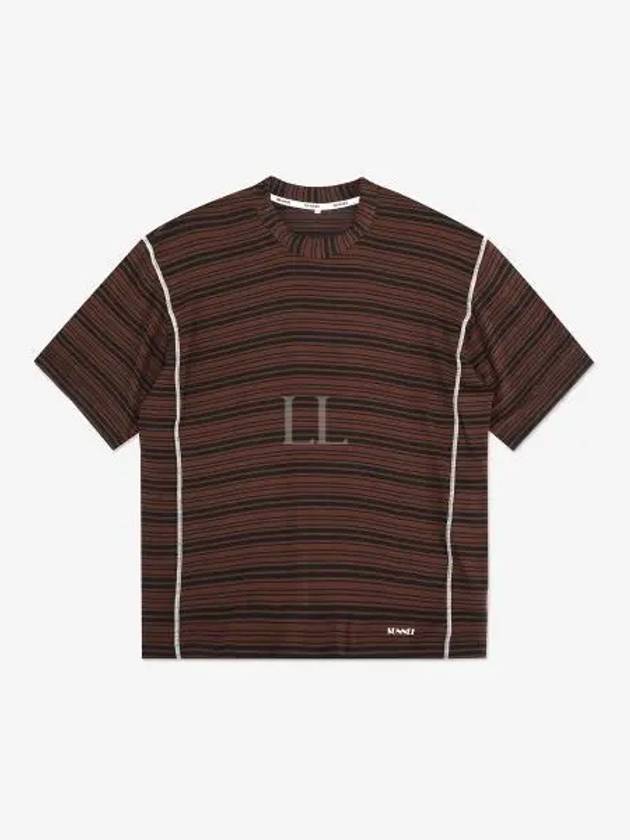 Overlook Elastic Short Sleeve T-Shirt Black Brown - SUNNEI - BALAAN 2