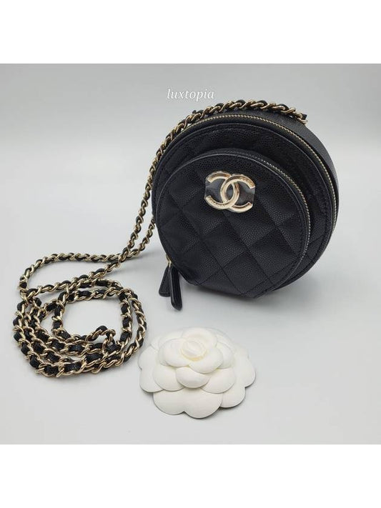 Women s Mini Bag Caviar Chain Round Circular Cross AP3922 - CHANEL - BALAAN 1