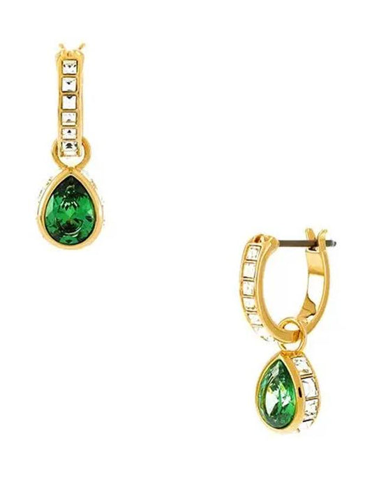 Chroma Drop Pear Cut Earrings Gold Green - SWAROVSKI - BALAAN 2