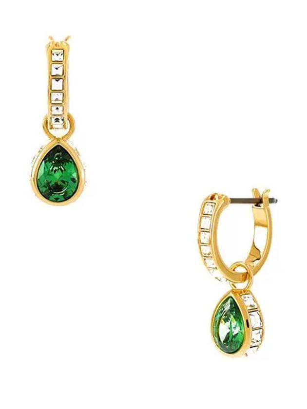 Chroma Drop Pear Cut Earrings Gold Green - SWAROVSKI - BALAAN 3