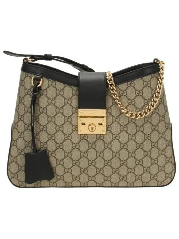 Padlock GG Supreme Medium Shoulder Bag Black Beige - GUCCI - BALAAN 2