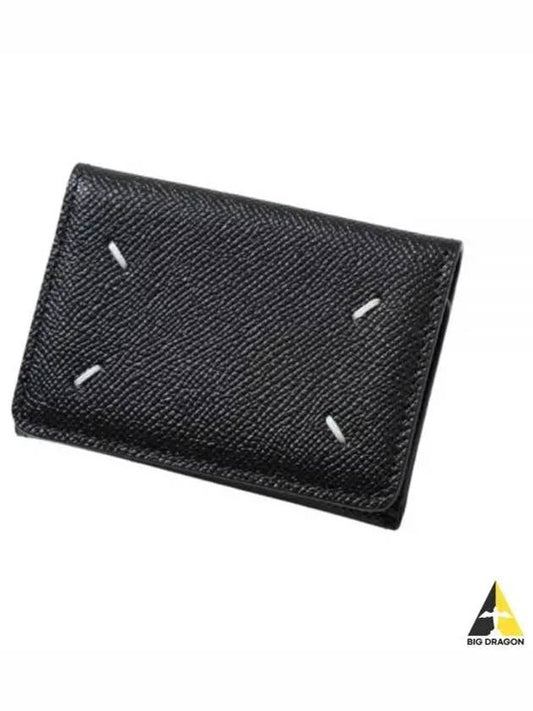 Four Stitch Logo Leather Half Wallet Black - MAISON MARGIELA - BALAAN 2