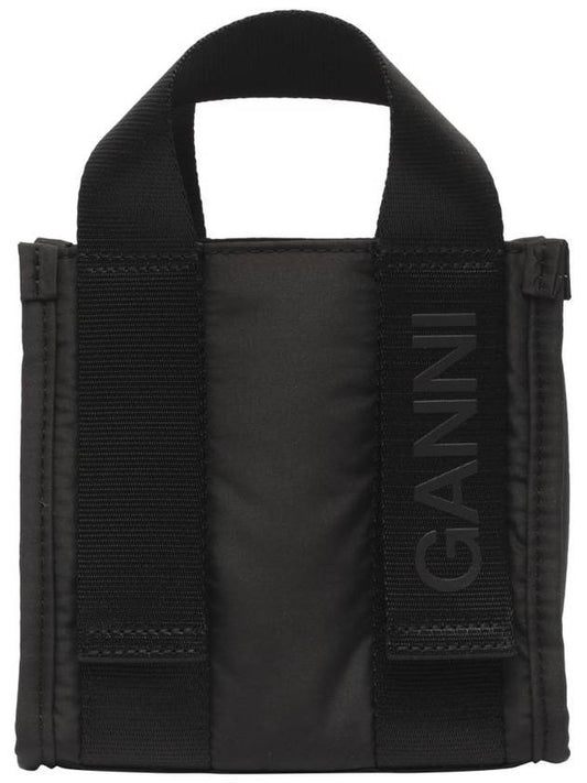 Mini Tech Tote Bag Black - GANNI - BALAAN 1