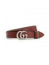 Men's Marmont Reversible Thin Leather Belt Brown - GUCCI - BALAAN 2