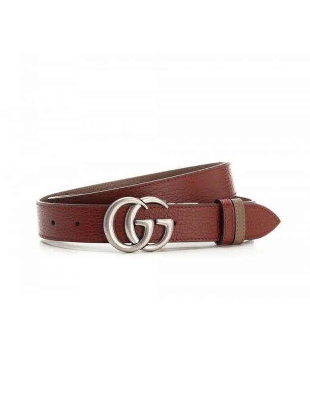 Men's Marmont Reversible Thin Leather Belt Brown - GUCCI - BALAAN 2