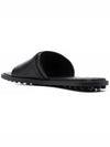 T Logo Open Toe Leather Slippers Black - TOD'S - BALAAN 5