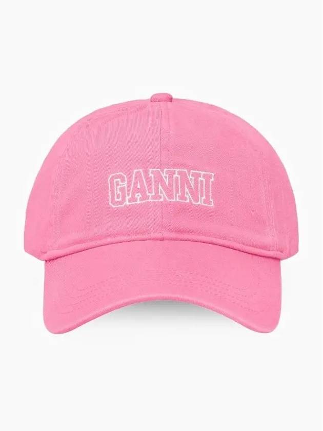 Logo Cotton Ball Cap Pink - GANNI - BALAAN 4