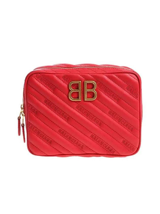 gold BB logo zipper shoulder bag red - BALENCIAGA - BALAAN.