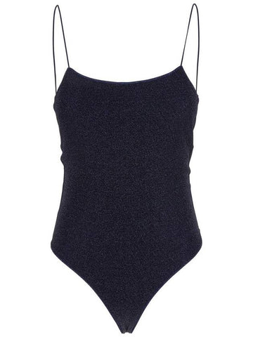 'Lumière Maillot' Blue Swimsuit With Open Back In Lurex Woman - OSEREE - BALAAN 1