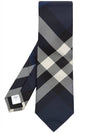 Classic Cut Check Silk Tie Navy - BURBERRY - BALAAN 1