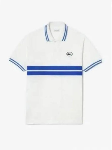 Men s Color Tipping Puff Badge Match Polo White - LACOSTE - BALAAN 1