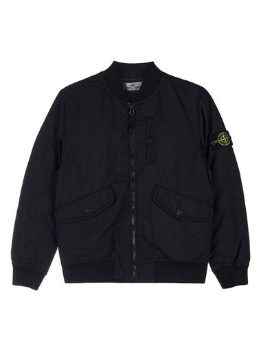 Kids Embroid Logo Padded Jacket Black - STONE ISLAND - BALAAN 1