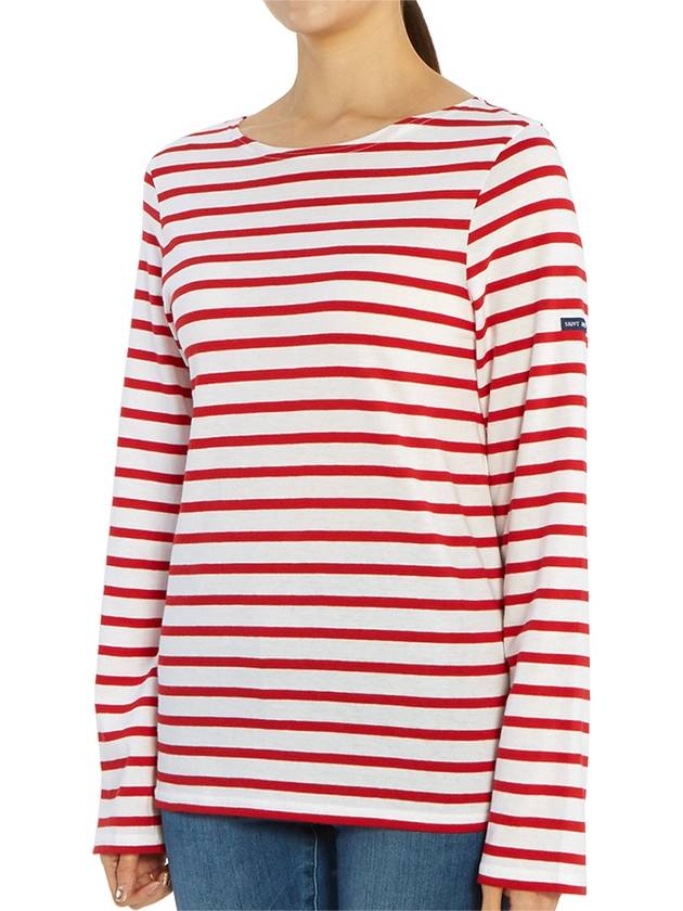 Minquiers Modern Stripe Long Sleeve T-Shirt Neige Tulipe - SAINT JAMES - BALAAN 8