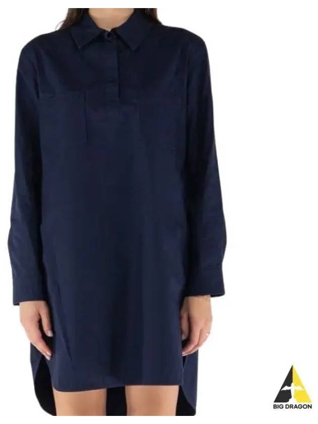 Angela Mini Shirt Collar Cotton Short Dress Navy - A.P.C. - BALAAN 2