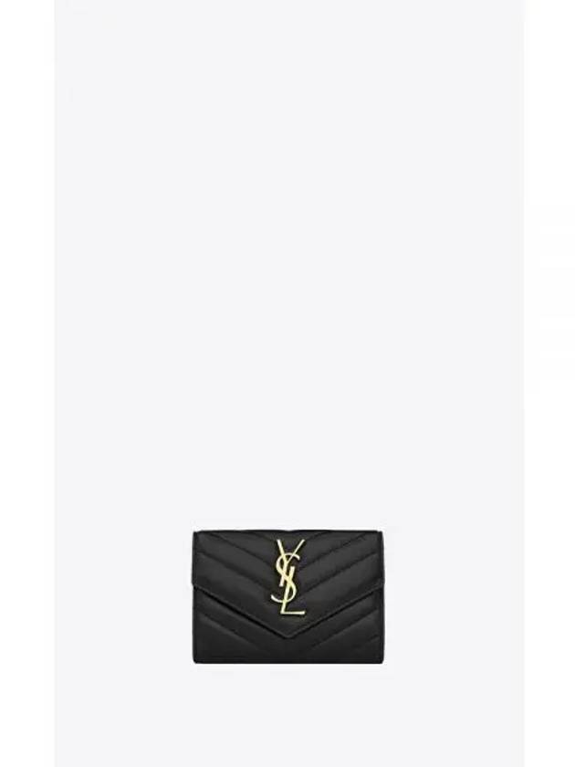 Cassandre Matelasse Small Lambskin Card Wallet Black - SAINT LAURENT - BALAAN 2