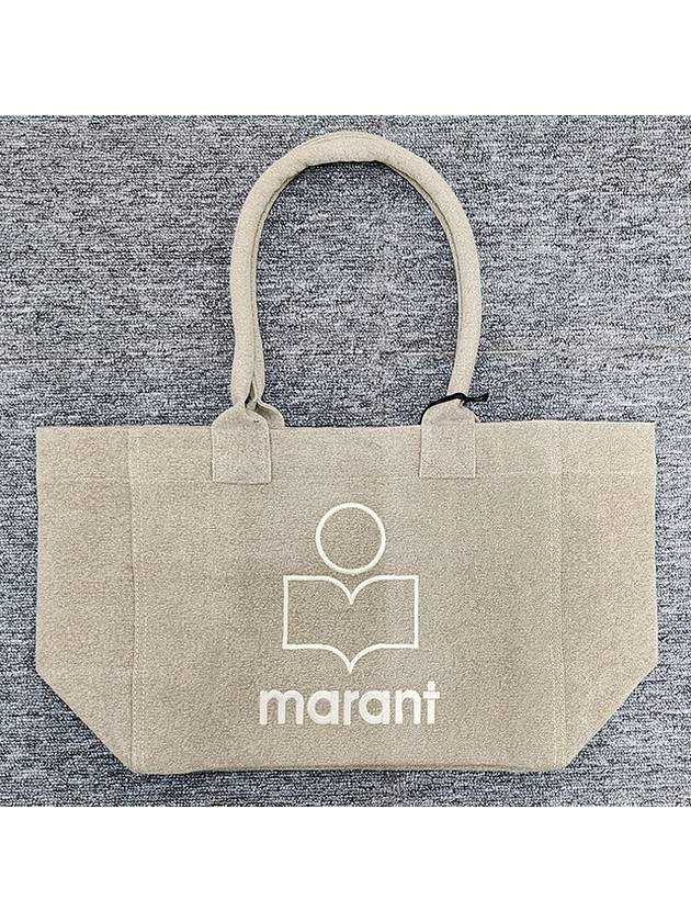 Yenky Zipper Logo Washed Cotton Tote Bag Light Grey - ISABEL MARANT - BALAAN 3