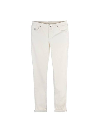 Men's Corduroy Straight Pants Off-White - BRUNELLO CUCINELLI - BALAAN 1