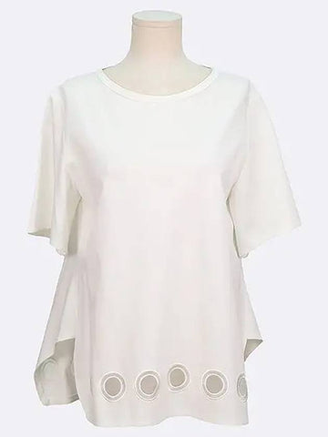 White color side slit women s short sleeves - LANVIN - BALAAN 1