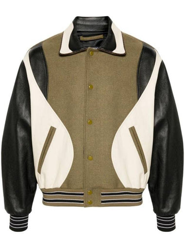 Robyn Varsity Bomber Jacket Olive - ANDERSSON BELL - BALAAN 1