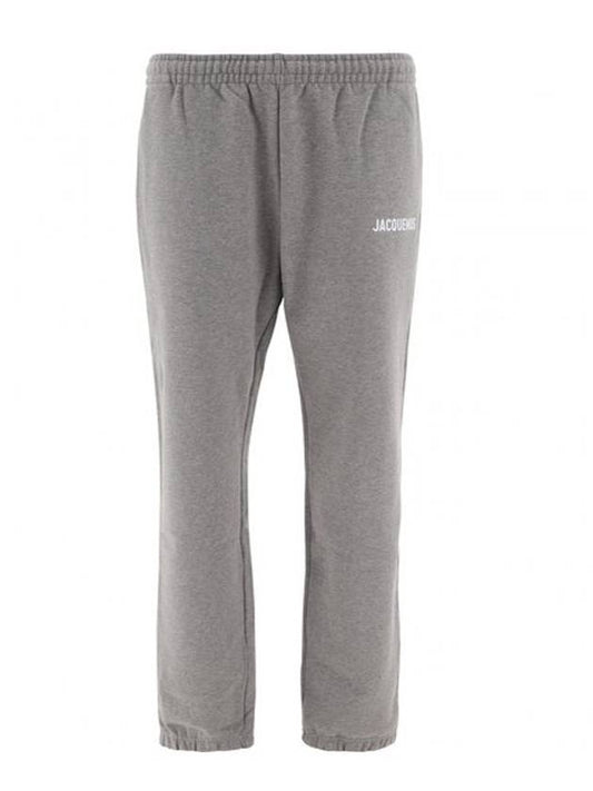Le Jogging Logo Print Cotton Track Pants Grey - JACQUEMUS - BALAAN 1
