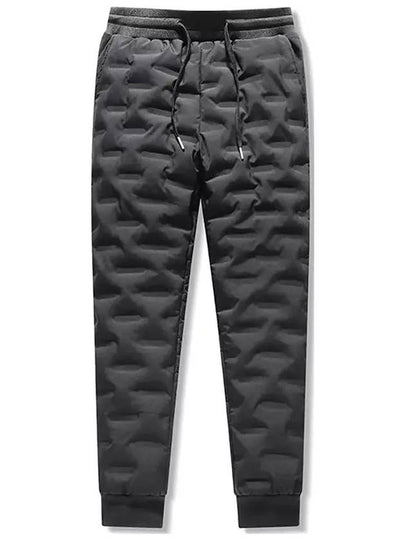 Quilted Duck Down Jogger Banding Padded Straight Pants Black - IKALOOOK - BALAAN 2