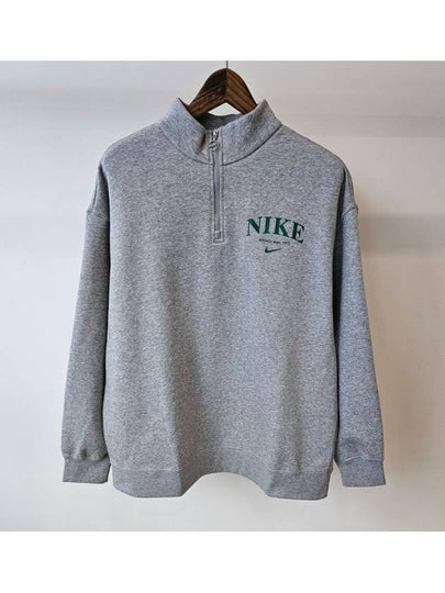 Essential Fleece Anorak Sweatshirt Grey - NIKE - BALAAN 2